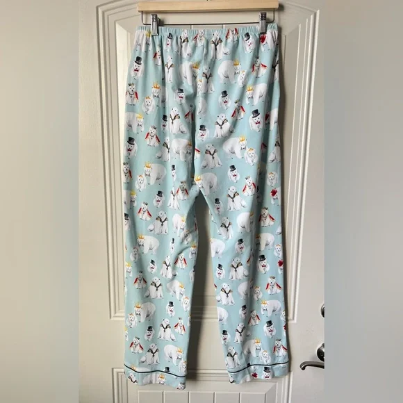 BedHead Pajamas M Organic Cotton Polar Bear Print Made USA - Picture 6 of 16